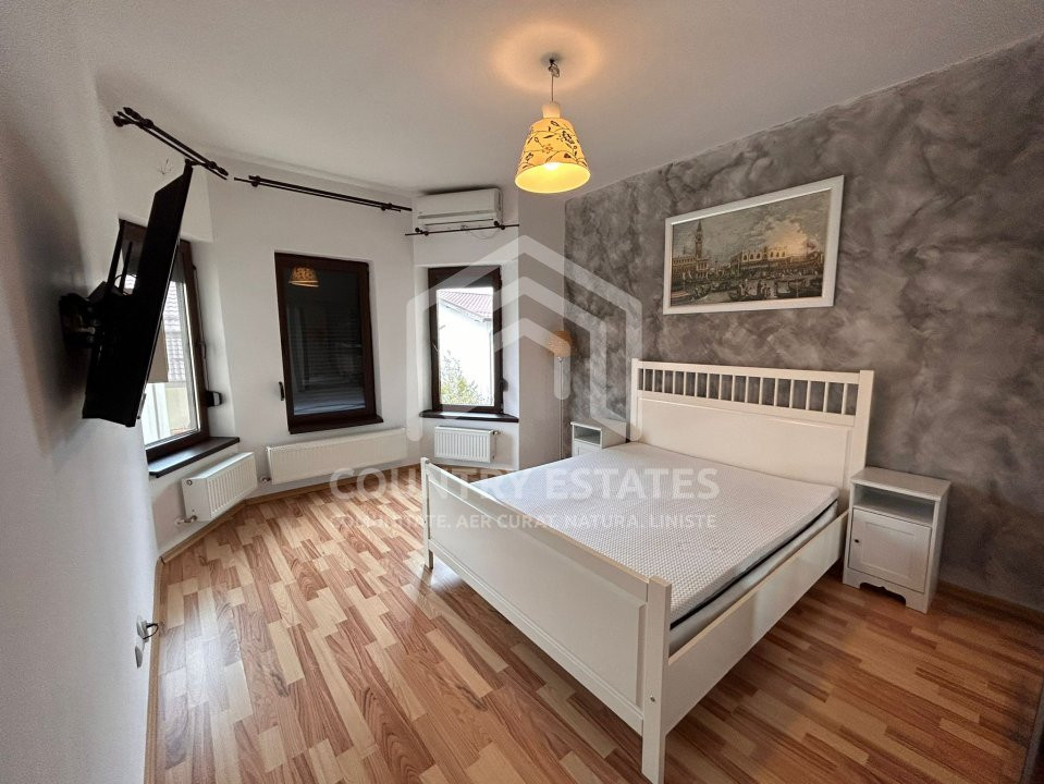 Vila duplex de inchiriat, mobilata, strada privata cu bariera, Padurea Tamasi