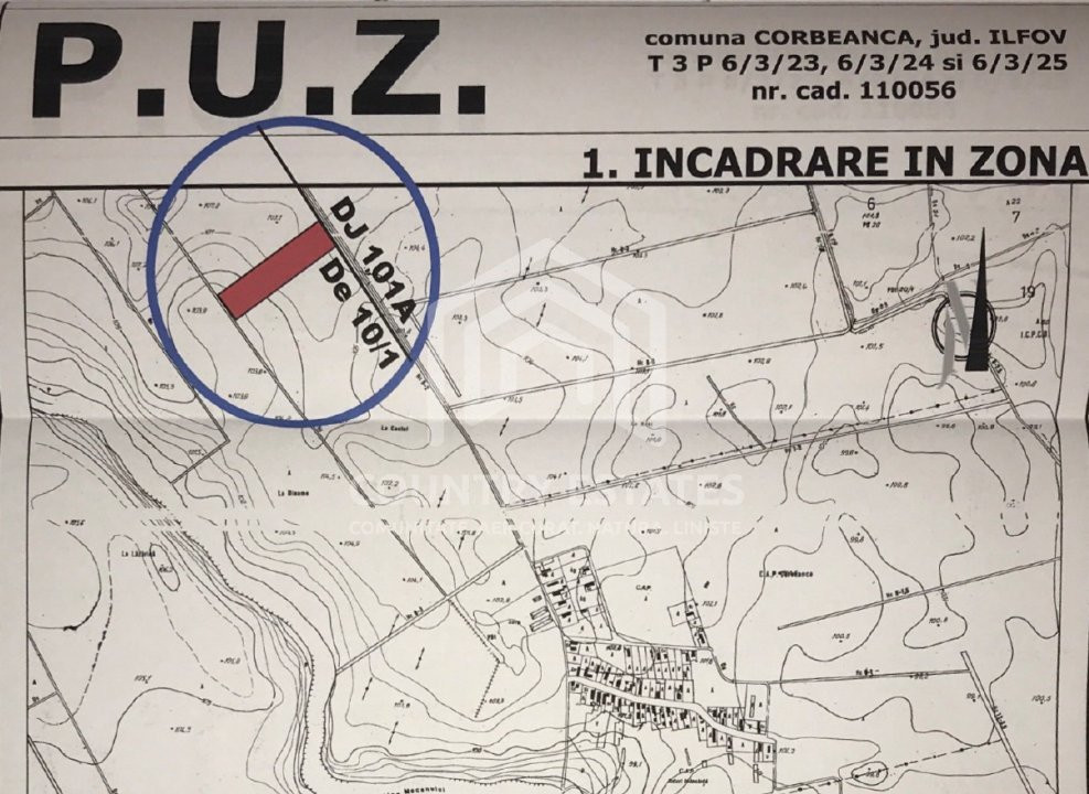 Teren intravilan 12600 mp (21 loturi) in Corbeanca, de vanzare, 43 euro/mp