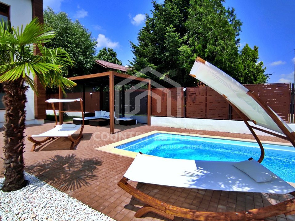 Vila Blue Summer, casa mediteraneana cu piscina, de vanzare in Corbeanca