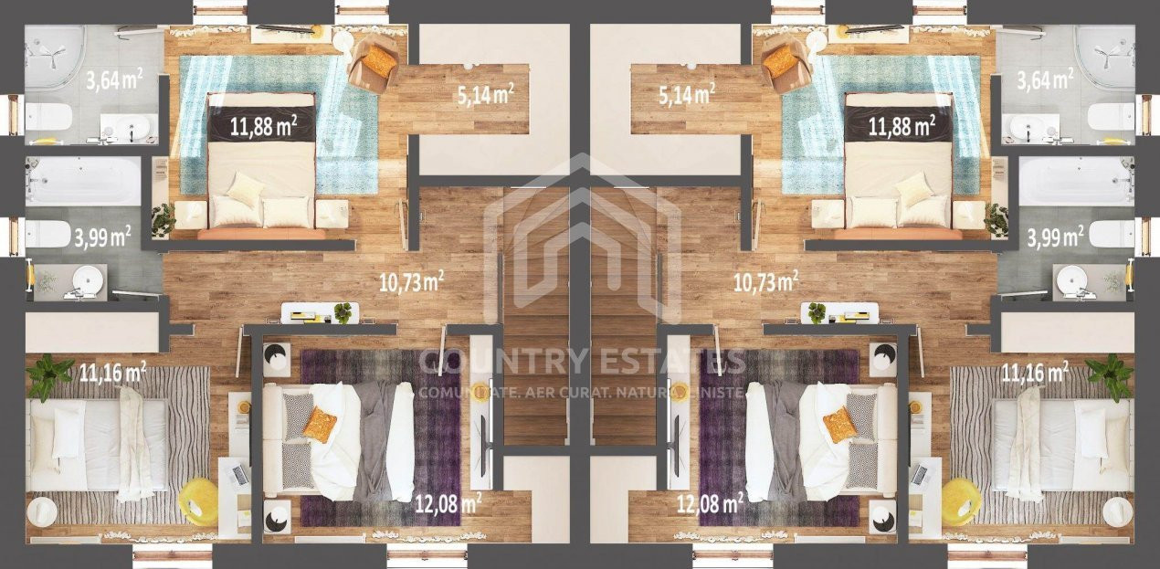 Vila North One, duplex complet mobilat, Balotesti
