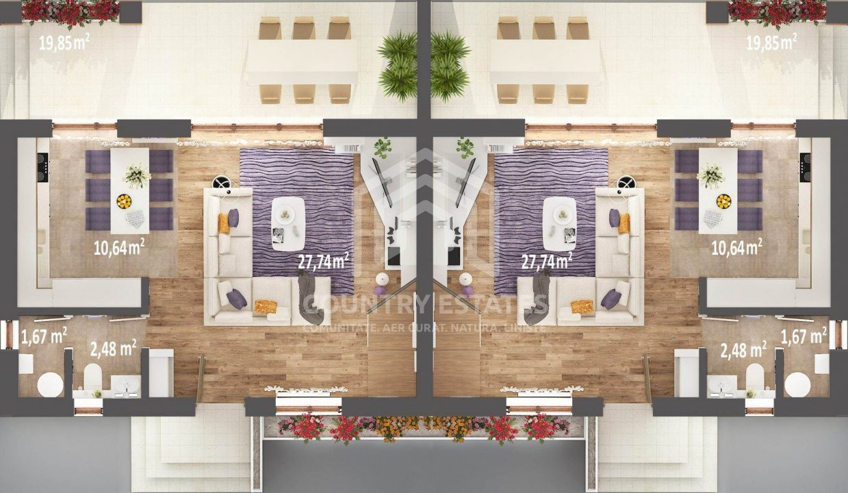 Vila North One, duplex complet mobilat, Balotesti